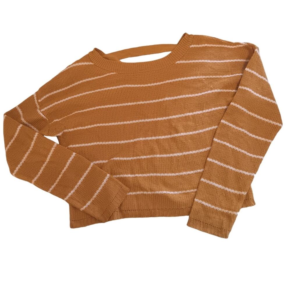 Serendipity by Victoria Striped cropped sweater size small